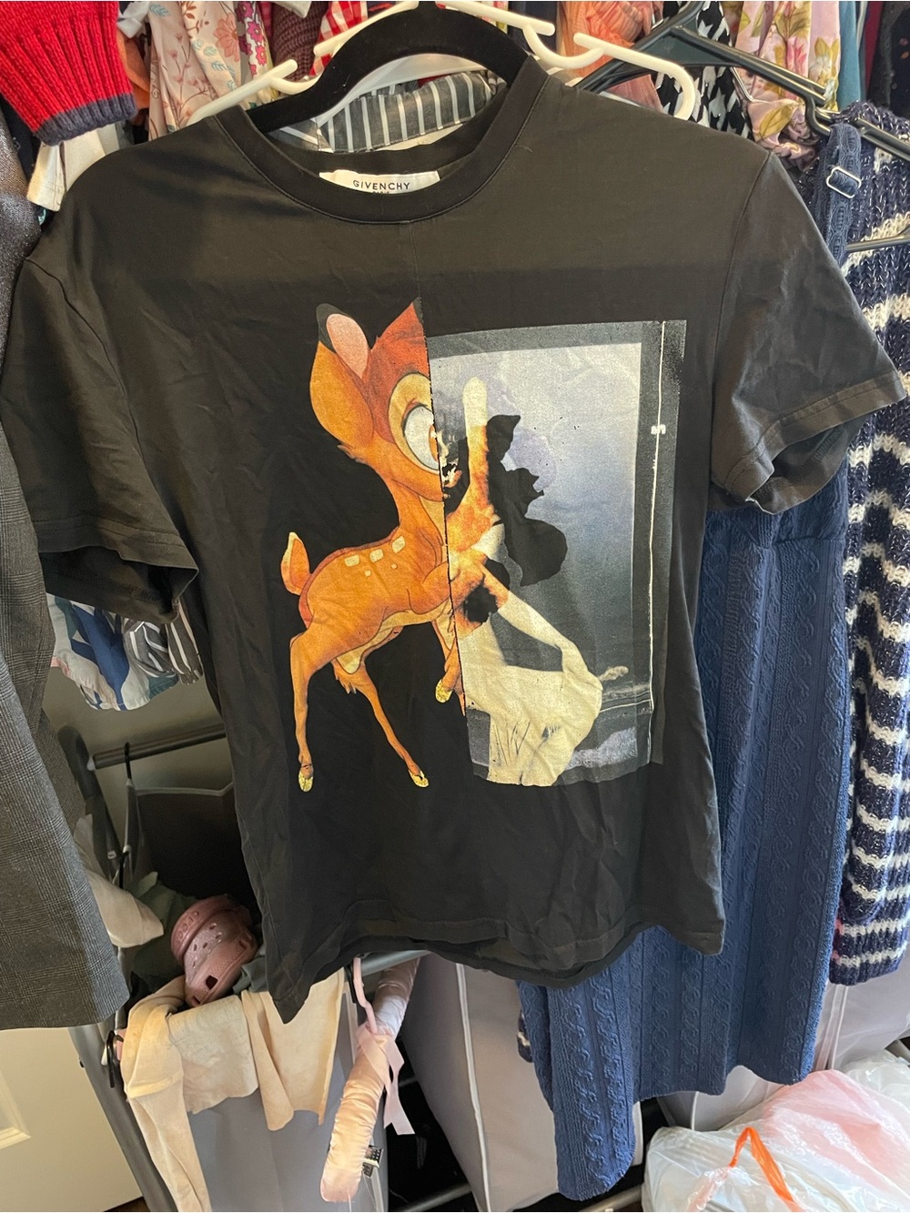 Givenchy Black Graphic Bambi Tee